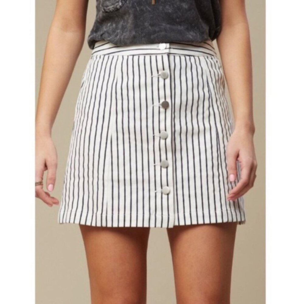 Altar'd State size small striped button front mini skirt